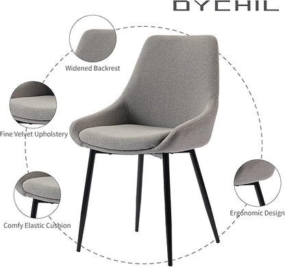 Dining Chairs Set of 2 Ergonomic Living Room Chairs Dark Grey Kitchen Chairs,Loads Up to 270lbs,Quick Assembly,Dining Room Chairs with Arms for Kitchen,Dining, Bedroom, Living Room