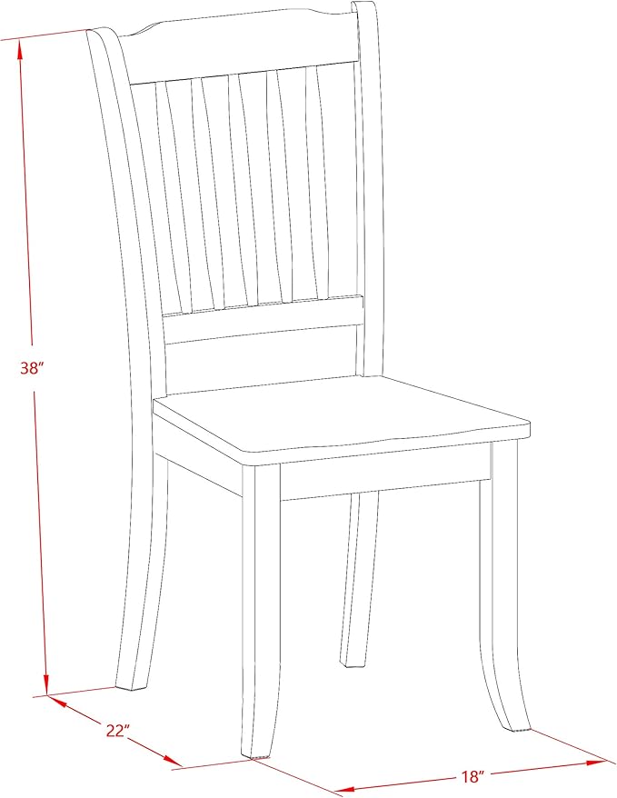 East West Furniture MZDA3-LWH-W 3 Piece Dining Room Furniture Set Contains a Rectangle Kitchen Table with Dropleaf and 2 Dining Chairs, 36x54 Inch, Linen White