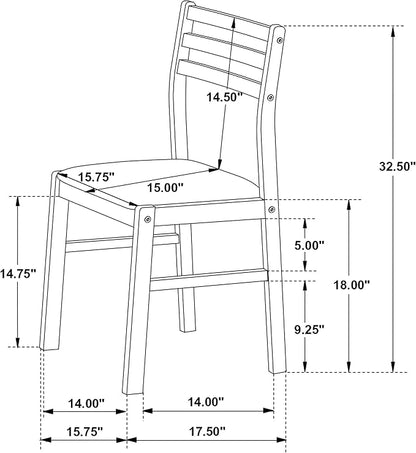 Coaster Home Furnishings 3-Piece Round Wood Dining Room Set Drop Leaf Extension Table Ladder Back Side Chairs Upholstered Seat Cushions Cappuccino and Tan 130005