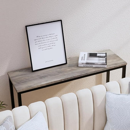 39.4” Console Table, Hallway Entrance Table Sofa Table Behind Couch, for Living Room, Entryway, Easy Assembly, Accent Table, Grey