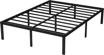 EMODA 16 Inch Platform King Bed Frame No Box Spring Needed, Heavy Duty Metal Mattress Foundation with Sturdy Steel Slats Support, Noise Free, Easy Assembly, Black