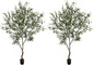 Artificial Olive Tree 7ft(82in,1789leaves) Tall,Faux Olive Tree Indoor Artificial Tree for Modern Home Office Living Room Floor Decor Indoor (2pack)