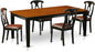 East West Furniture QUKE5-BCH-LC 5 Piece Dinette Set for 4 Includes a Rectangle Dining Room Table with Butterfly Leaf and 4 Faux Leather Kitchen Dining Chairs, 40x78 Inch, Black & Cherry