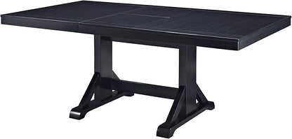 Walker Edison 6-Piece Black Solid Wood Dining Set