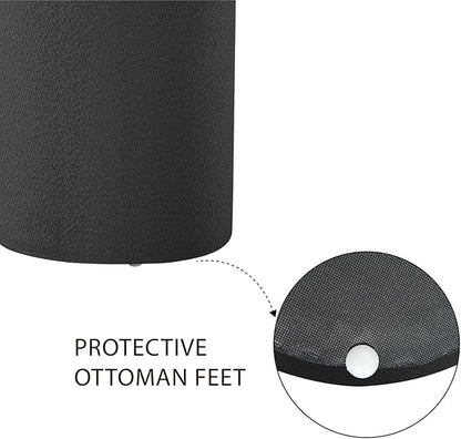 Get Set Style Modern Round Ottoman with Soft Padded Seat, Multifunctional Vanity Stool for Makeup, Upholstered Footrest Stool Ottoman Foot Stool for Living Room, Bedroom