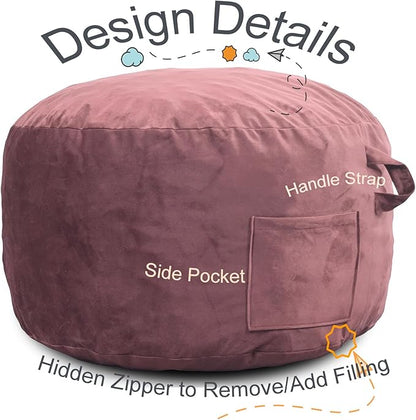 Bean Bag Chairs, Memory Foam Stuffing Bean Bag Chair for Adults/Teens/Kids, Velvet Lazy Sofa Furniture with Removable High-Rebound Memory Foam for Living Room Bedroom College Dorm