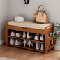 34.3in Shoe Bench, Bamboo 3-Tier Entryway Bench with Storage, Shoe Rack Organizer Holds Up to 330 lb, 34.3 x 11.8 x 18.9 Inches for Entryway Bedroom Closet Living Room Hallway