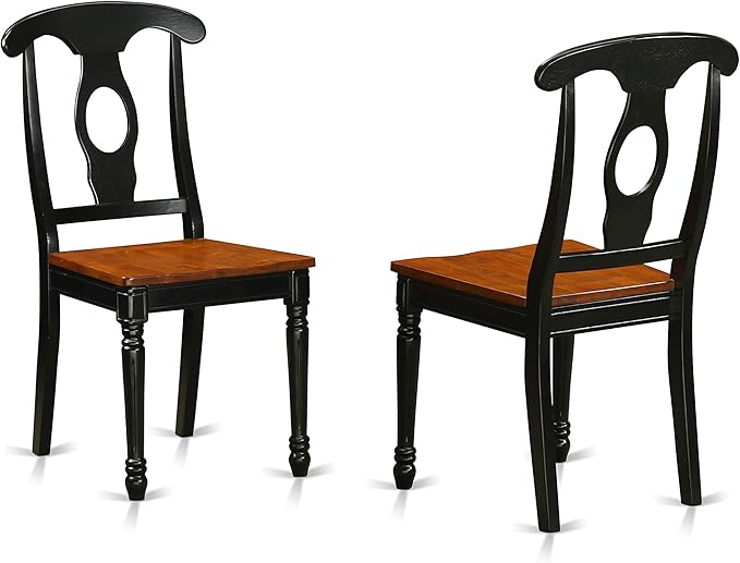 East West Furniture LGKE7-BCH-W 7 Piece Dining Table Set Consist of a Rectangle Dining Room Table with Butterfly Leaf and 6 Wooden Seat Chairs, 42x84 Inch, Black & Cherry