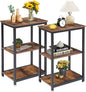 VECELO Tall End Side Table,30" Height Nightstand with 3-Tier Storage Shelf for Living Room Bedroom Office Hallway Study