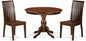 East West Furniture HBIP3-MAH-W 3 Piece Dining Table Set for Small Spaces Contains a Round Dining Room Table with Pedestal and 2 Wood Seat Chairs, 42x42 Inch, Mahogany