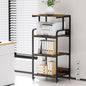 4 Tier Printer Stand with Storage Shelf, Large Tall Printer Table for Home Office, Movable Printer Cart with Industrial Wheels for Paper Shredder Scanner Fax Heat Press Small Space (Rustic Brown)