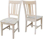 Set of Two San Remo Slat Back Dining Chairs, Unfinished