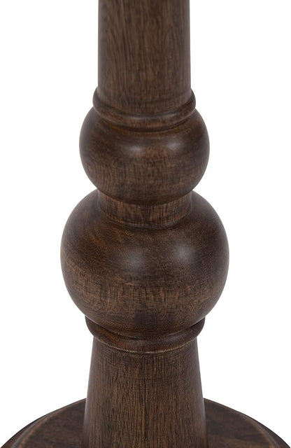 Kate and Laurel Wegner Traditional Wooden Round Drink Table, 8 x 23, Rich Brown, Elegant and Durable Pedestal Table for Use as Small Drink Table, Plant Stand, or Decorative Item Display