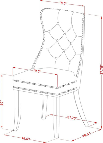 East West Furniture DODA5-MAH-13 5 Piece Dinette Set Includes a Rectangle Dining Table with Butterfly Leaf and 4 Polyester Fabric Upholstered Chairs, 42x78 Inch, Mahogany