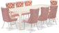 East West Furniture DODA9-LWH-23 9 Piece Kitchen Set Contains a Rectangle Dining Table with Butterfly Leaf and 8 Polyester Fabric Upholstered Chairs, Linen White
