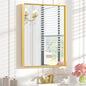Keonjinn Gold Bathroom Vanity Mirror 24" x 32" Rectangular Wall Mirror Aluminum Alloy Metal Frame Rectangle Modern Farmhouse Mirror Square Corner Framed Mirror for Bathroom Sink(Horizontal/Vertical)