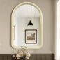 36"x24" Arched Bathroom Mirror, Wall Mounted Vanity Velvet Frame Mirror for Bedroom, Entryway, Living Room, Cream White