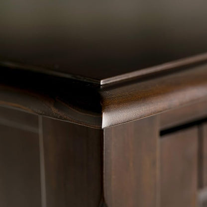 SIMPLIHOME Burlington SOLID WOOD 54 inch Wide Transitional TV Media Stand in Mahogany Brown For TVs up to 60 inches for the Living Room and Entertainment Center