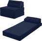 MeMoreCool Instant Guest-Ready Comfort — Convertible Folding Sofa Bed Chair with Pillow for Small Spaces & dorms, Removable Machine-Washable Cover, no Assembly, Space-Saving Floor futon, Navy