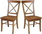 International Concepts Set of Two X-Back Dining Chair, Pecan