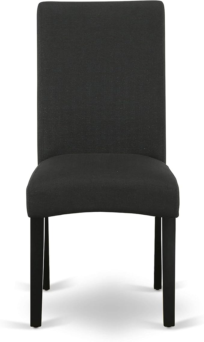 East West Furniture X697DR124-5 5 Piece Dining Room Furniture Set Includes a Rectangle Dining Table with X-Legs and 4 Black Color Linen Fabric Upholstered Chairs, 40x72 Inch, Multi-Color