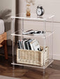 Acrylic Side Table Clear 3-Tier End Table for Living Room, Office, Hallway, Bedroom Small Bedside Table
