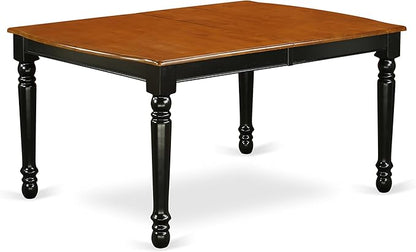 East West Furniture DOAV9-BCH-LC 9 Piece Dining Room Table Set Includes a Rectangle Wooden Table with Butterfly Leaf and 8 Faux Leather Kitchen Dining Chairs, 42x78 Inch, Black & Cherry