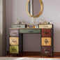 Dresser for Bedroom with 9 Drawers & 2 Open Shelves, Fabric Storage Cabinet, Chest of Drawers, Long Dresser for Closet, Wooden Top & Metal Frame, Pattern