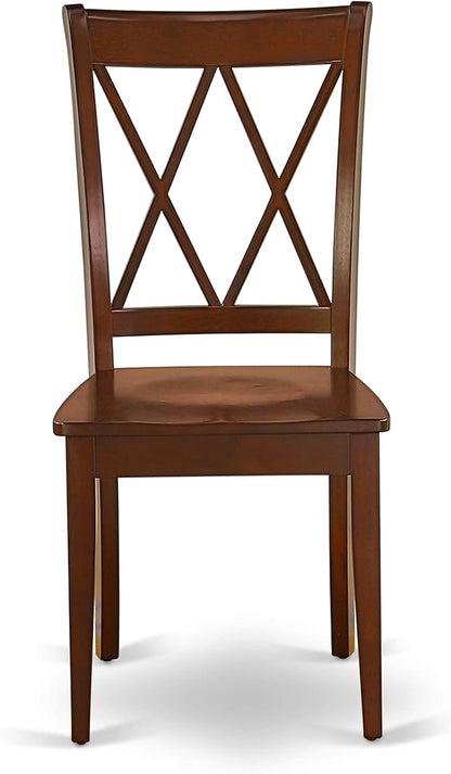 East West Furniture MLCL5-MAH-W 5 Piece Kitchen Table & Chairs Set Includes a Rectangle Dining Room Table with Butterfly Leaf and 4 Solid Wood Seat Chairs, 36x54 Inch, Mahogany