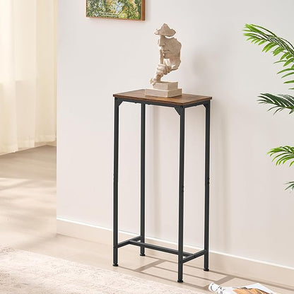 Console Table, Narrow Entryway Table, Thin Sofa Table, Behind Couch Table,for Hallway, Bedroom, Living Room, Foyer, 9.4 x 15.7 x 31.5 Inches, Rustic Brown