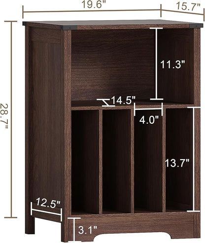 ChooChoo Record Player Stand, Vinyl Record Storage Cabinet, Turntable Stand Holds up to 160 Albums, Record Player Table Display Shelf for Living Room, Bedroom, Office, Walnut