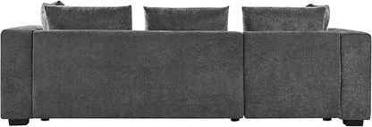Ball & Cast Modular L-Shaped Sectional Sofa with Storage - 93.7" Chenille Fabric Couch, Deep Seating & Matching Pillows, Modern Living Room Furniture,Gray