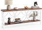 LITTLE TREE Sofa Table, 70.9 Inch Industrial Behind Couch Table with Storage Shelves, Narrow Long Console Table for Entryway, Living Room, Foyer, Hallway, Office