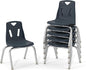 Berries Jonti-Craft 8148JC6112 Stacking Chairs with Chrome-Plated Legs, 18" Height, Navy, Pack of 6