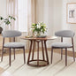 COLAMY Wooden Dining Chairs Set of 2, Modern Fabric Upholstered Dining Room Chair, Farmhouse Kitchen Chairs with Foot Pegs, Light Grey