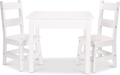 Melissa & Doug Wooden Kids Table & Chairs Set, Montessori, Homeschool Classroom Must Haves, Bedroom Furniture for Boys & Girls 3+