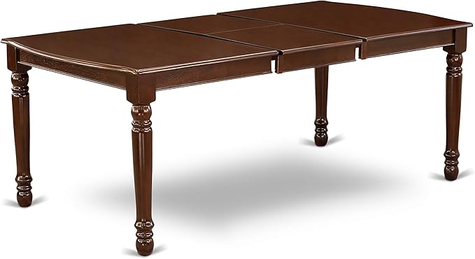 East West Furniture DONO9-MAH-W 9 Piece Kitchen Table Set Includes a Rectangle Dining Table with Butterfly Leaf and 8 Dining Room Chairs, 42x78 Inch, Mahogany