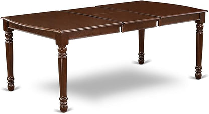 East West Furniture DONO9-MAH-W 9 Piece Kitchen Table Set Includes a Rectangle Dining Table with Butterfly Leaf and 8 Dining Room Chairs, 42x78 Inch, Mahogany