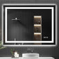 48x36 Inch LED Bathroom Mirror with Lights Front and Backlit Lighted Vanity Mirror for Bathroom Wall with 3 Colors Dimmable Anti-Fog Memory Shatter-Proof IP54 Waterproof Horizontal/Vertical