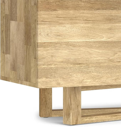 SIMPLIHOME Harrow Solid Mango Wood 60 inch Wide Contemporary Modern TV Media Stand in Natural for TVs up to 65 inches for The Living Room and Entertainment Center