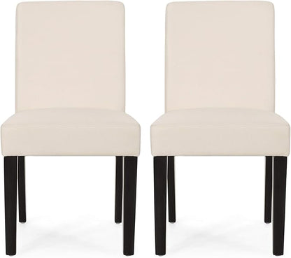 Christopher Knight Home Sidney Contemporary Upholstered Dining Chair (Set of 2), Beige + Espresso