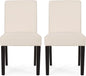 Christopher Knight Home Sidney Contemporary Upholstered Dining Chair (Set of 2), Beige + Espresso