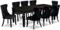 East West Furniture LGDA9-BLK-24 9 Piece Dining Table Set Includes a Rectangle Kitchen Table with Butterfly Leaf and 8 Polyester Fabric Upholstered Chairs, 42x84 Inch, Black