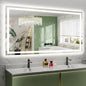 68x36 Inch LED Bathroom Mirror with Lights Front and Backlit Lighted Vanity Mirror for Bathroom Wall with 3 Colors Dimmable Anti-Fog Memory Shatter-Proof IP54 Waterproof Horizontal/Vertical