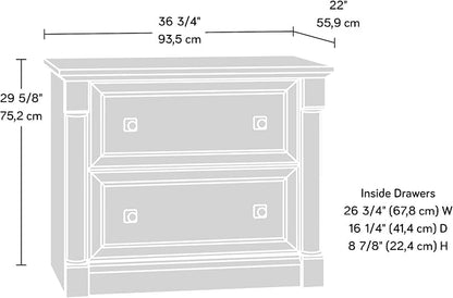 Sauder Palladia 2 Drawer File Cabinet, Lateral Filing Cabinets for Home Office, Hanging File Folders Organizer, Interlocking Drawers, in Split Oak Finish