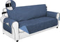 PureFit Reversible Sofa Couch Cover Water Resistant Couch Covers for 3 Cushion, Washable Furniture Cover with Non-Slip Foam and Adjustable Strap for Dogs, Pets (Oversized Sofa, Dark Blue/Light Blue)