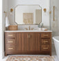 ANDY STAR 30"x40" Gold Bathroom Mirror, Large Scalloped Wall Mirror, Brushed Brass Mirror in Anti-Rust Stainless Steel Metal, Unique Rectangle Shape Decorative for Bathroom, Living Room, Entryway