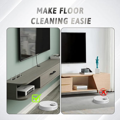 Pmnianhua Floating TV Stand,47'' Wall Mounted Floating Media Console for TVs up to 50 inches,Floating TV Shelf with Storage for Gaming Consoles Small Spaces Apartments, Bedrooms (Light Grey Oak)