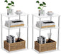 Clear Acrylic Side Table, 3-Tier End Table for Living Room, Small Bedside Tables Nightstand for Bedroom Set of 2, Home Decor Accent Table, 15.7" L x 11.8" W x 23.6" H