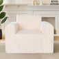 Giant Bean Bag Chair for Adults, Non-Slip Floor Sofa with High Backrest & Wider Armrest, Upgrade Whole Sponge Bean Bag Sofa Couch for Bedroom Living Room(Large,Beige,Stripe Plush)